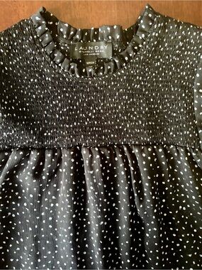 Laundry By Shelli Segal Black with White Poka Dot Print Size Small
